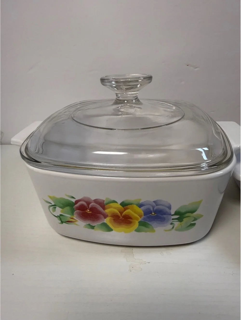3 Vintage Corning Ware Summer Blush 2L, 1.5L & 1L Casserole Dish Pansies w/lids